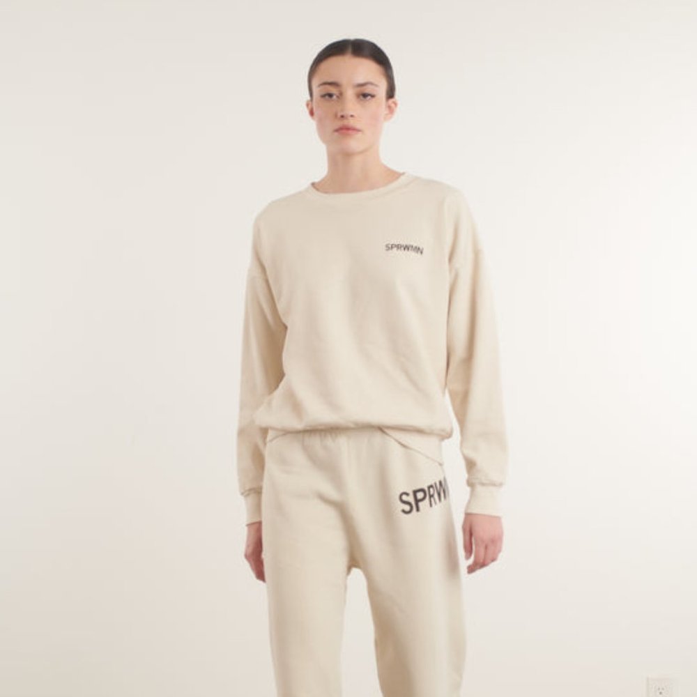 SPRWMN White Cotton Tiny Logo Sweatshirt - Picture 3 of 8